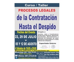 Taller Procesos Legales de la Contratación hasta el Despido