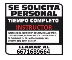 Se solicita instructor