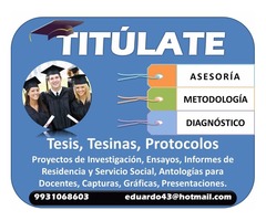 TESIS TESINAS PROYECTOS DE INVESTIGACIÓN CORRECCIONES ASESORÍA METODOLOGÍA TITULATE