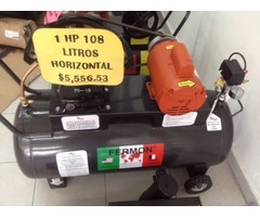 COMPRESOR MONOFASICO DE  1 HP TANQUE DE  108 HORIZONTAL MONOFÁSICO